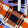 2ND PALETTE CREW COTTON SOCKS ORANGE GEOMETRIC
