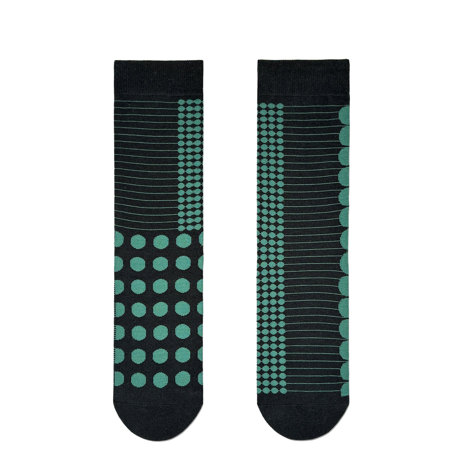 2ND PALETTE CREW COTTON SOCKS BLACK / GREEN