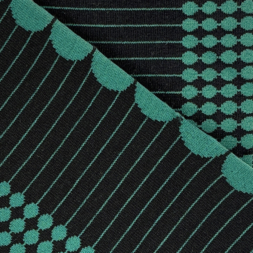 2ND PALETTE CREW COTTON SOCKS BLACK / GREEN