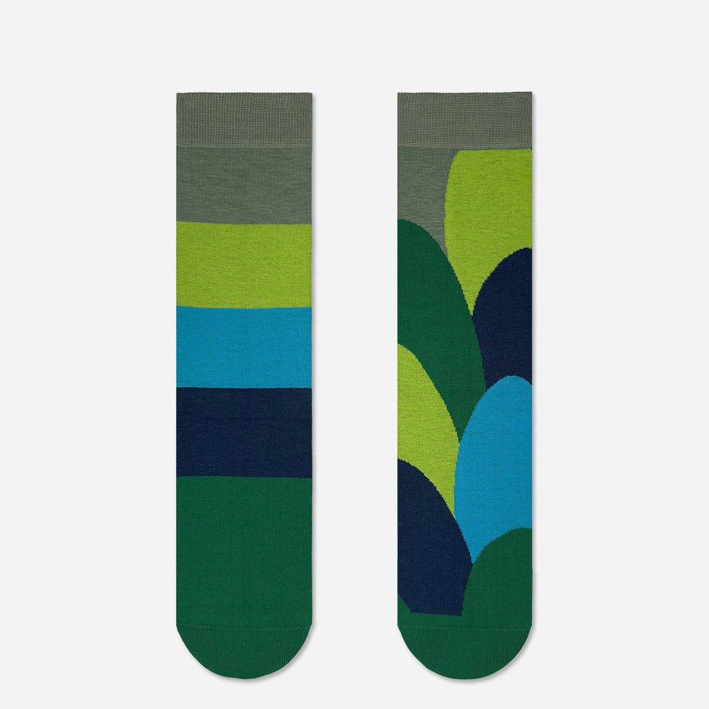 2ND PALETTE CREW COTTON SOCKS GREEN