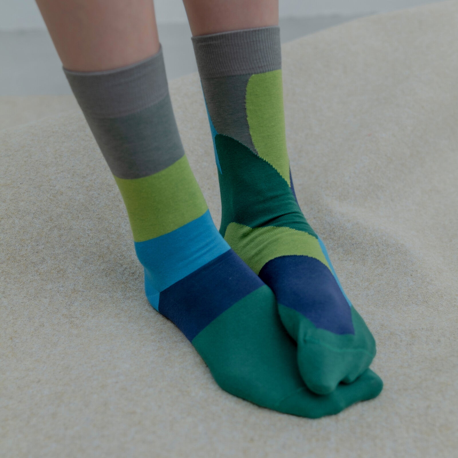 2ND PALETTE CREW COTTON SOCKS GREEN