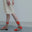 2ND PALETTE CREW COTTON SOCKS ORANGE STRIPE