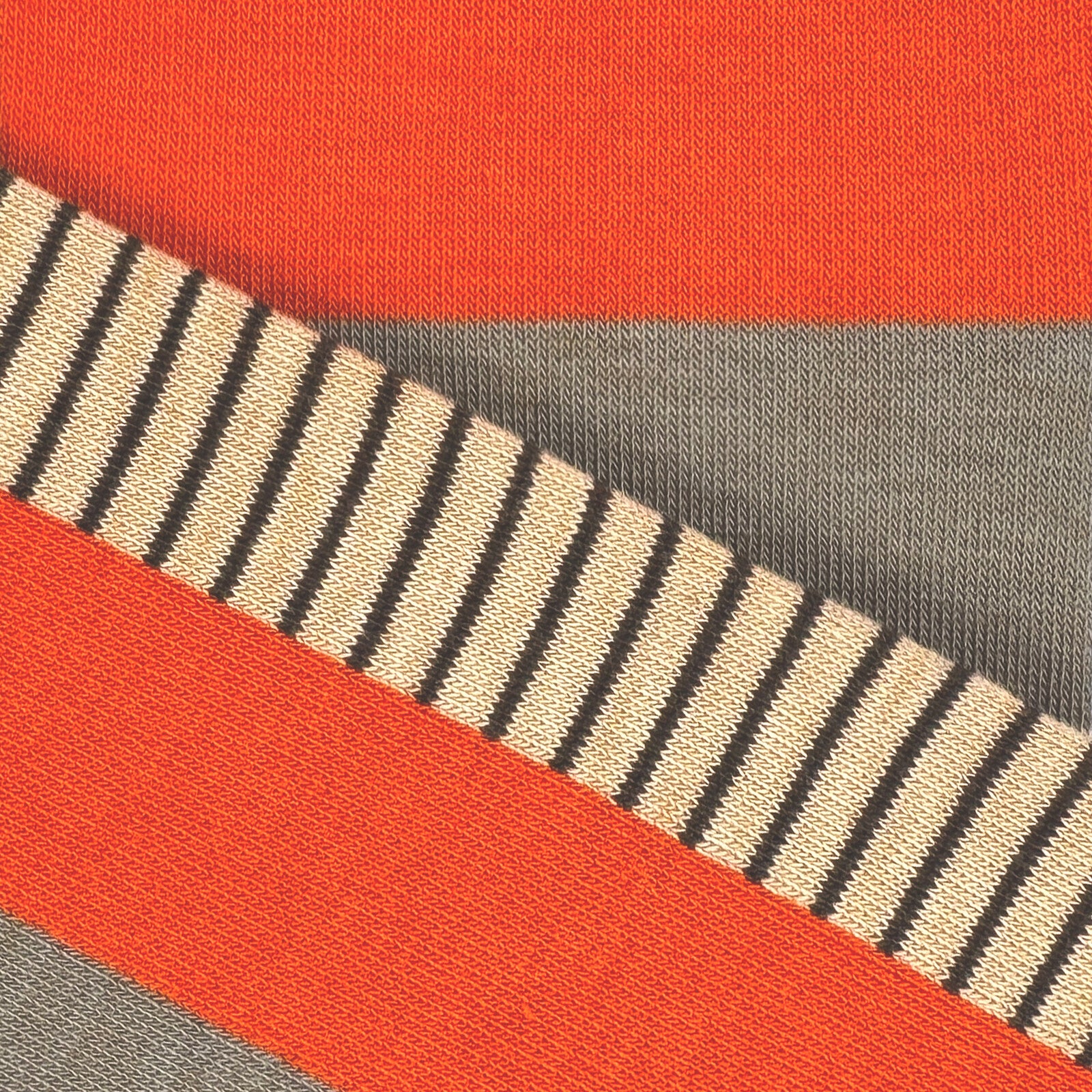 2ND PALETTE CREW COTTON SOCKS ORANGE STRIPE