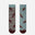 2ND PALETTE CREW COTTON SOCKS BLUE / MAROON LEAVES