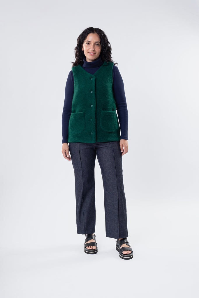 VARIANCE VEST GREEN SHERPA WOOL