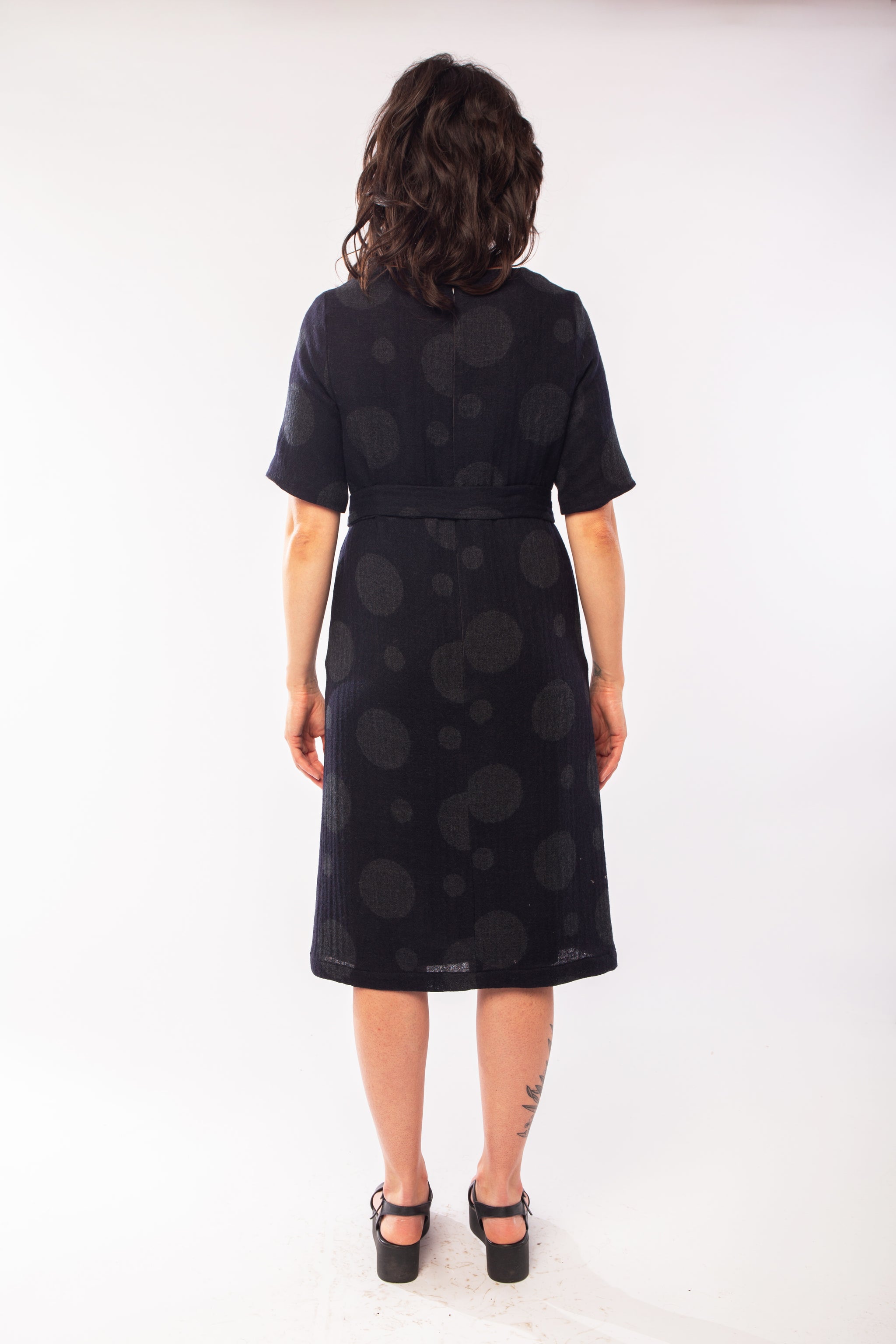 ASTRAL DRESS NAVY & CHARCOAL SPOT