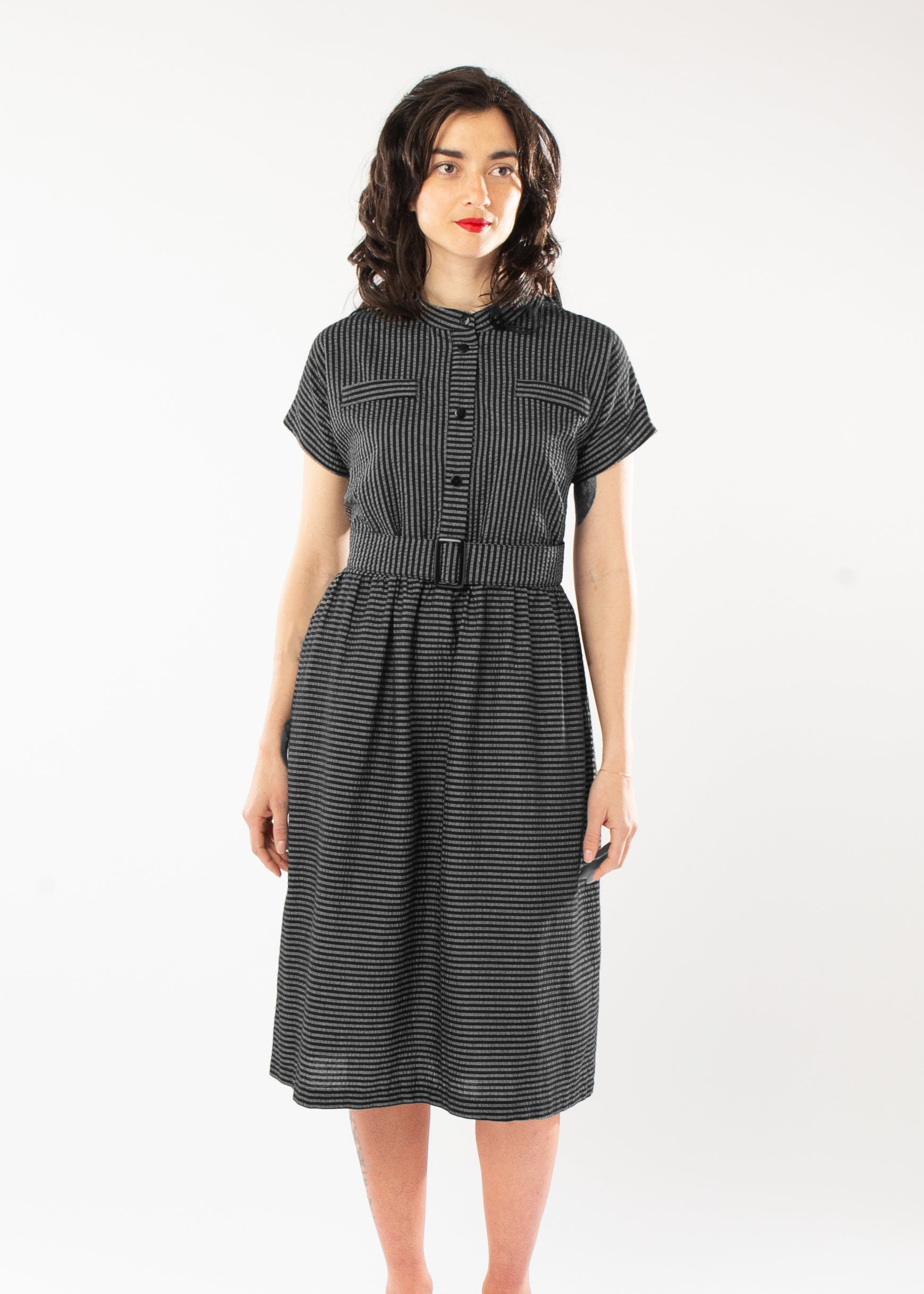 INFINITY DRESS BLACK & GREY STRIPE