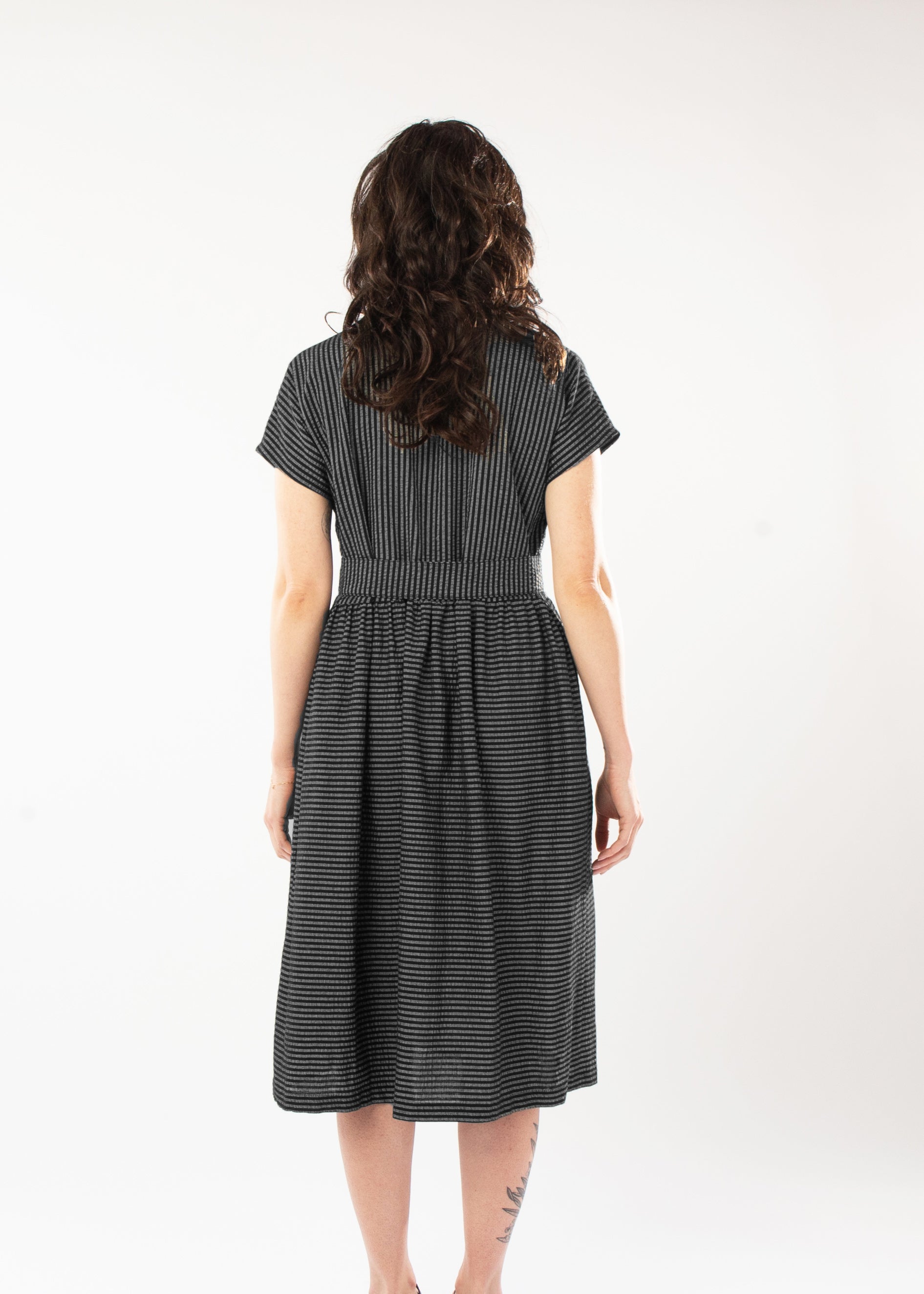 INFINITY DRESS BLACK & GREY STRIPE