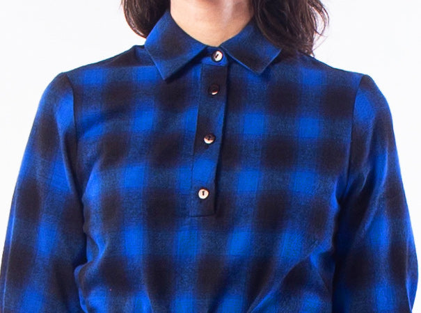 RICOCHET DRESS BLUE CHECK