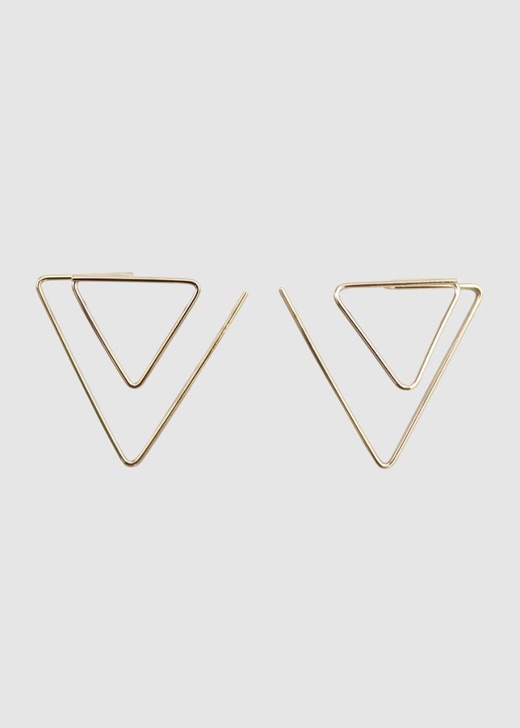 DOUBLE TRIANGLE EARRINGS GOLD
