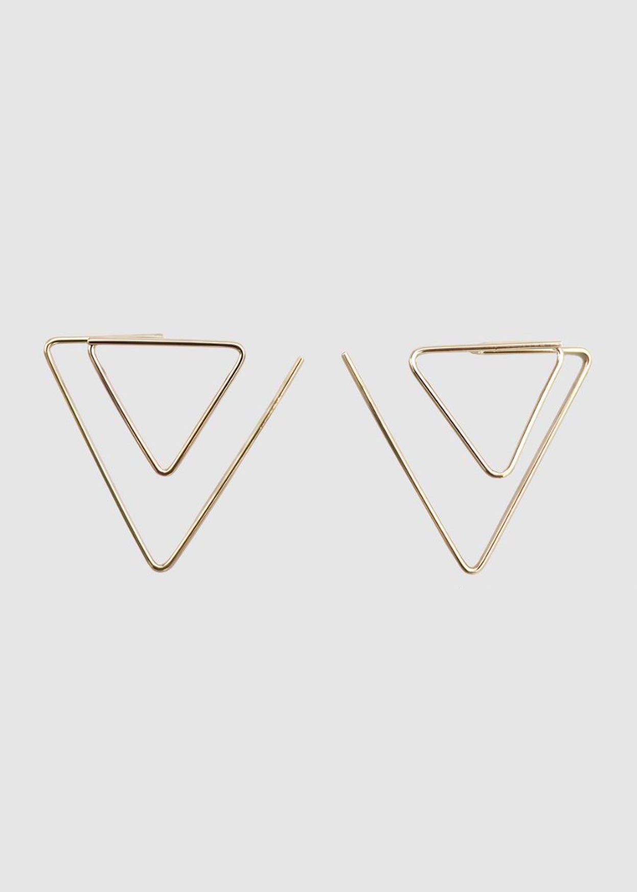 DOUBLE TRIANGLE EARRINGS GOLD