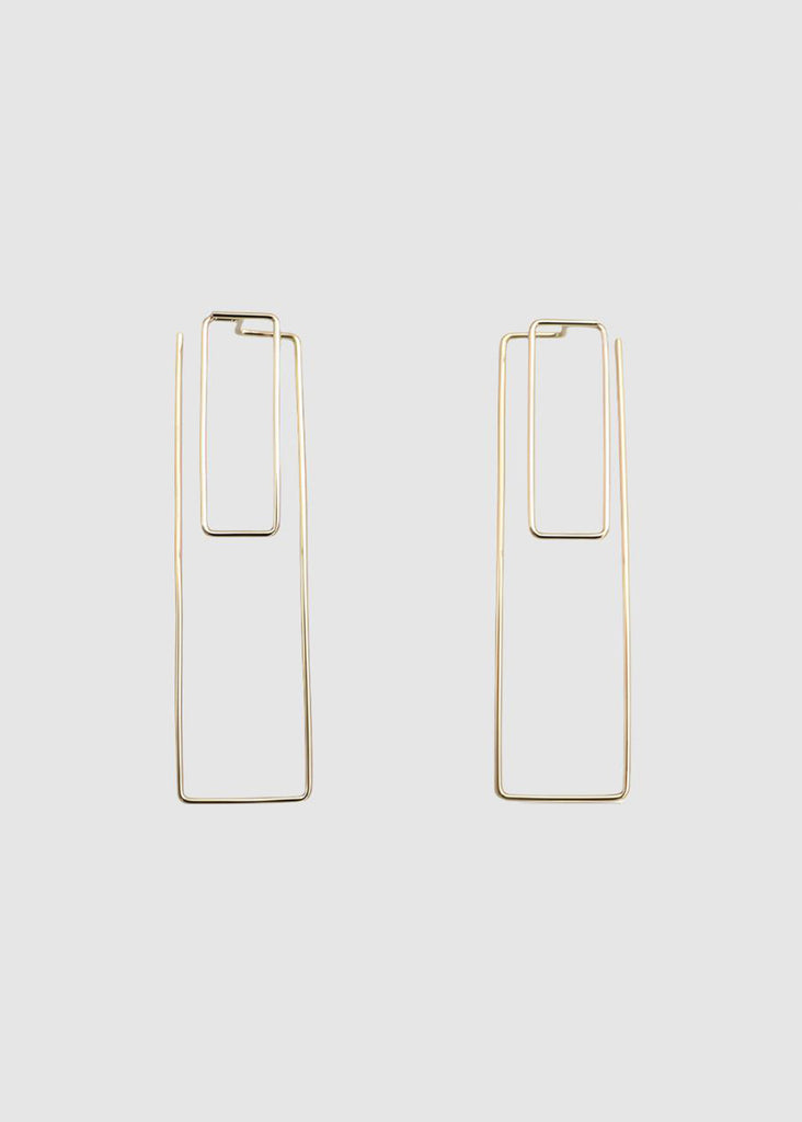 DOUBLE RECTANGLE EARRINGS GOLD
