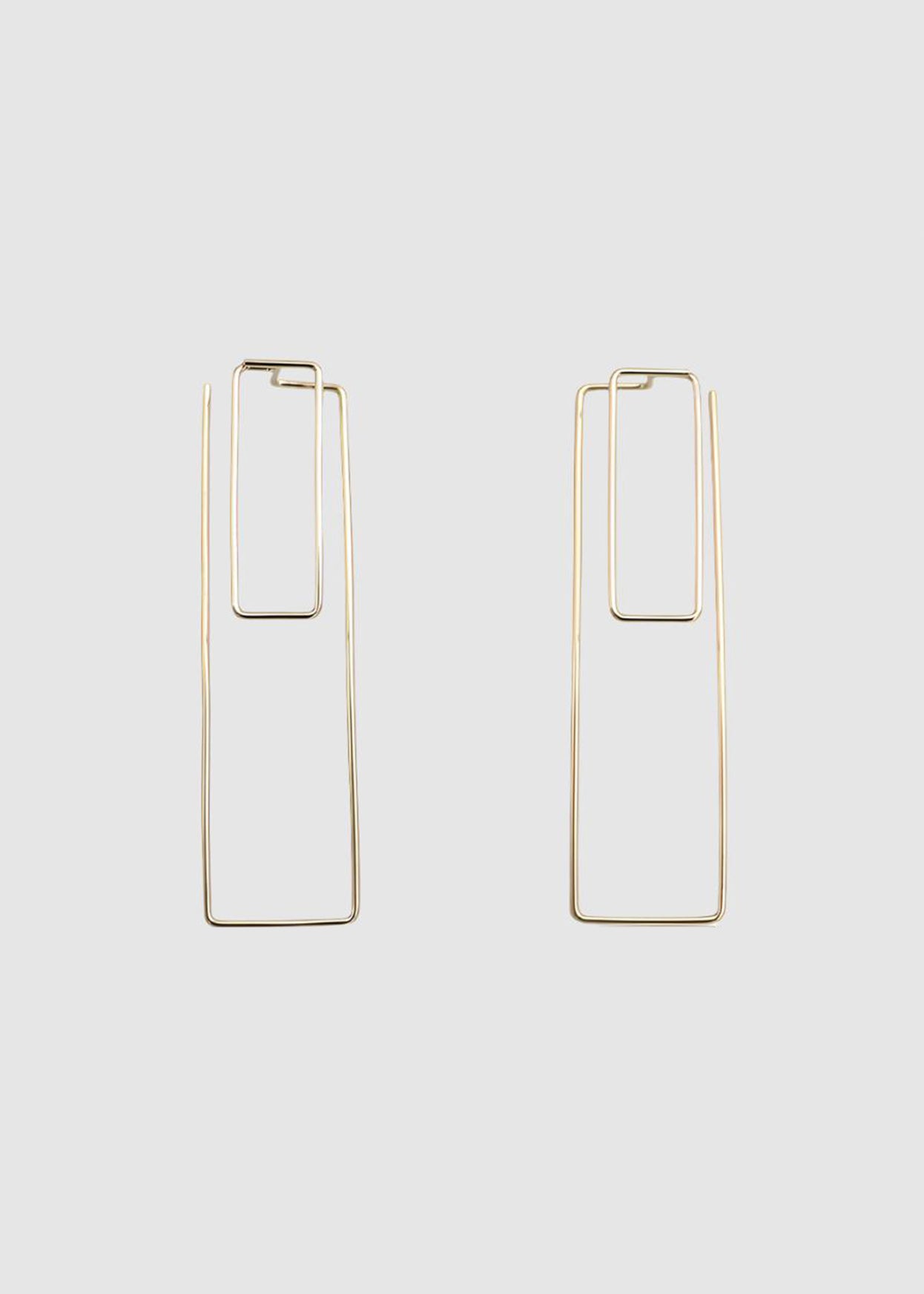 DOUBLE RECTANGLE EARRINGS GOLD