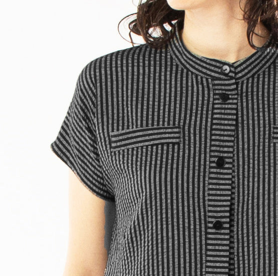 INFINITY DRESS BLACK & GREY STRIPE