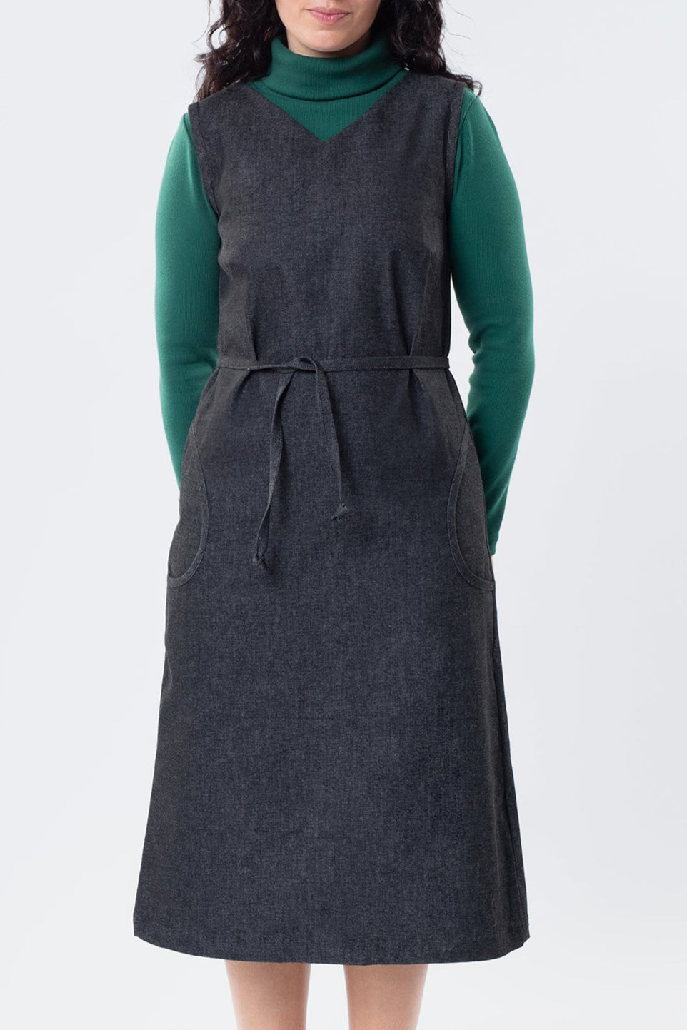 REDEEM PINAFORE BLACK DENIM