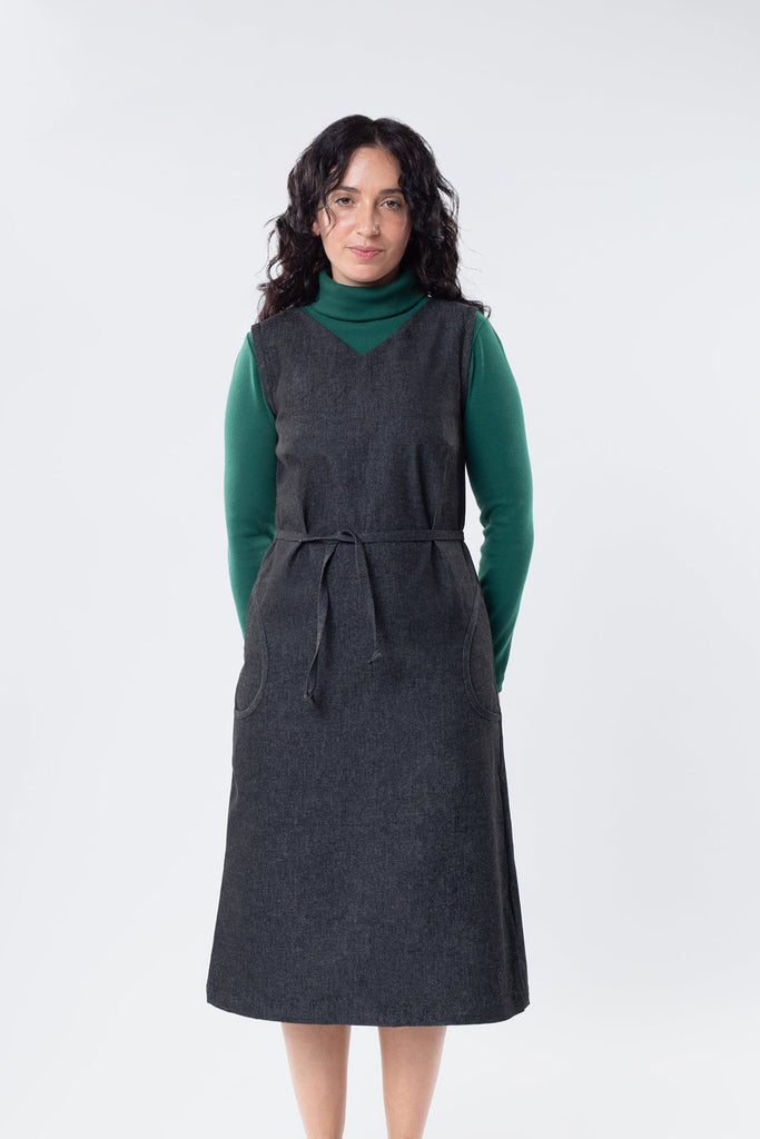 REDEEM PINAFORE BLACK DENIM