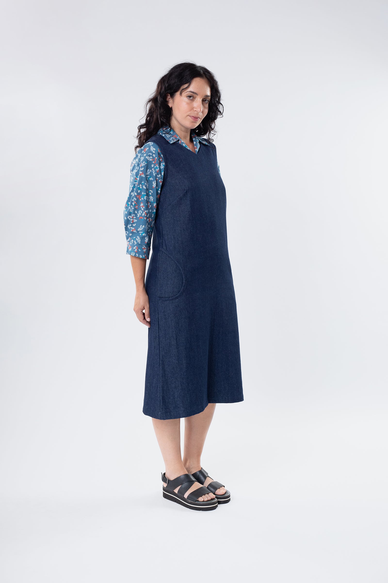 REDEEM PINAFORE BLACK DENIM