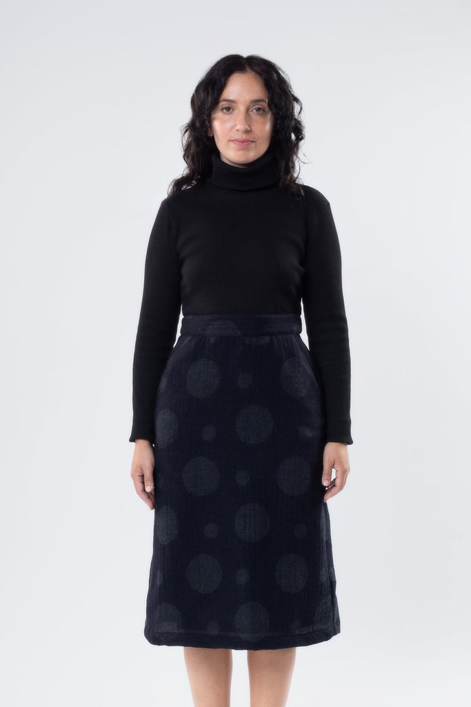CINDER SKIRT DARK NAVY & GREY SPOT