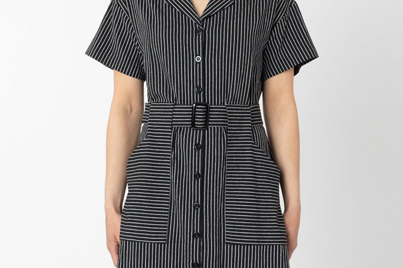 ATMOSPHERIC DRESS BLACK & WHITE STRIPE