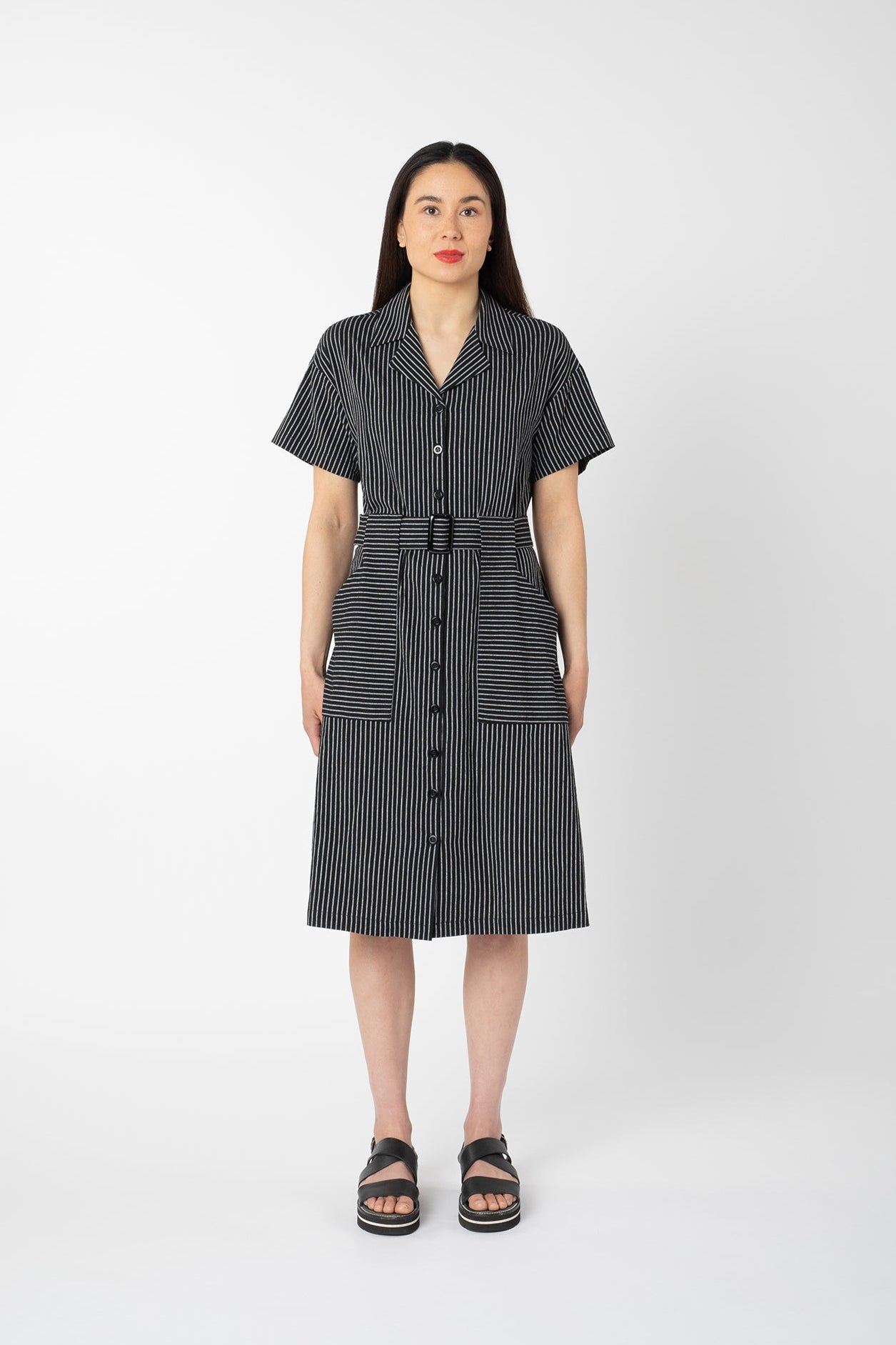 ATMOSPHERIC DRESS BLACK & WHITE STRIPE