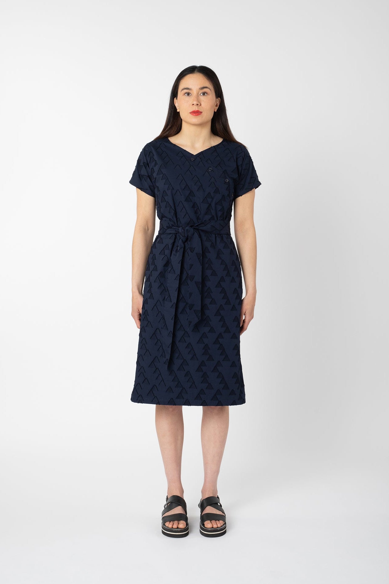 KLEO DRESS NAVY TRIANGLES