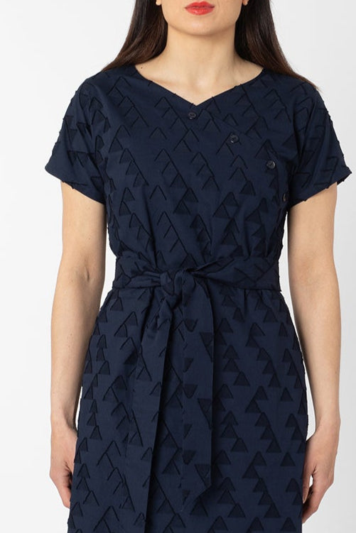 KLEO DRESS NAVY TRIANGLES