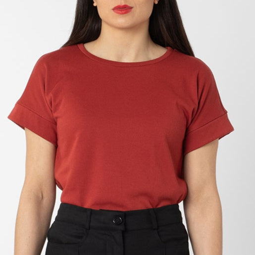 RIPPLE TOP RUST TERRY TOWELLING
