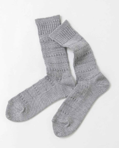 MONOTONE CREW WOOL SOCKS GREY