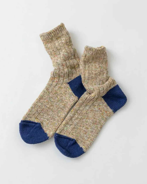 MONOTONE CREW WOOL / COTTON SOCKS BEIGE MARLE