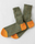 MONOTONE CREW WOOL / COTTON SOCKS GREEN MARLE