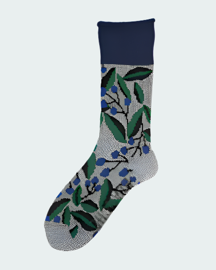 MAISON BLANCHE WOOL SOCKS BLUE / GREY
