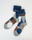 MAISON BLANCHE WOOL SOCKS BLUE GEOMETRIC