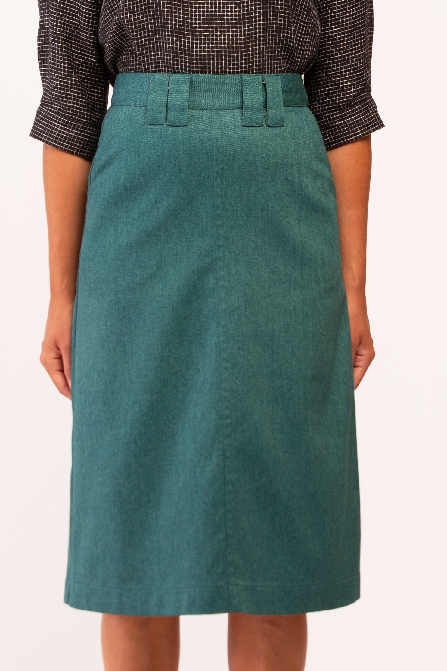 SANCTUARY SKIRT GREEN DENIM