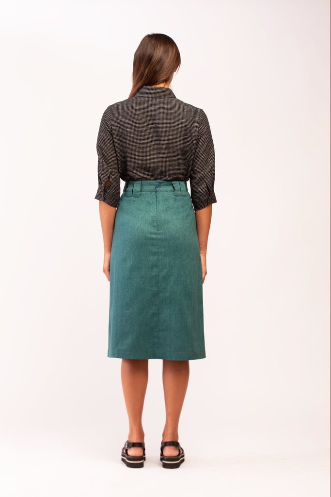 SANCTUARY SKIRT GREEN DENIM